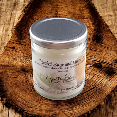 Single Wick Candle Bottled Sage and Lavender
