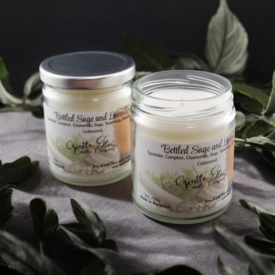 Single Wick Candle Bottled Sage and Lavender