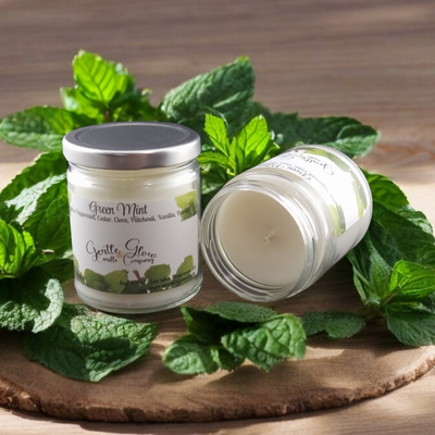 Single Wick Candle Green Mint