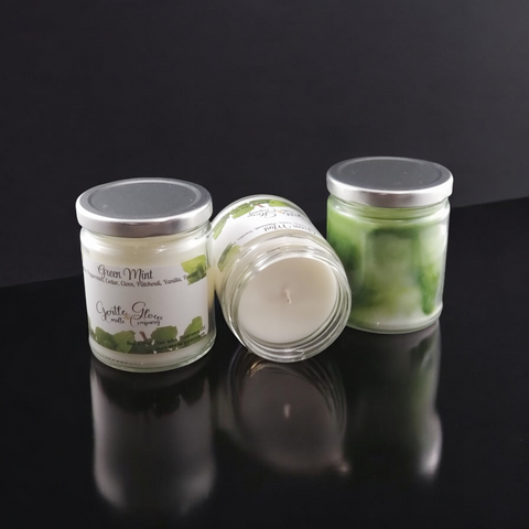 Single Wick Candle Green Mint