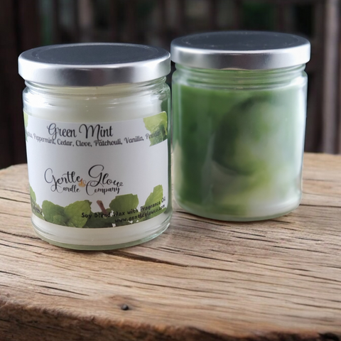 Single Wick Candle Green Mint