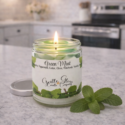 Single Wick Candle Green Mint