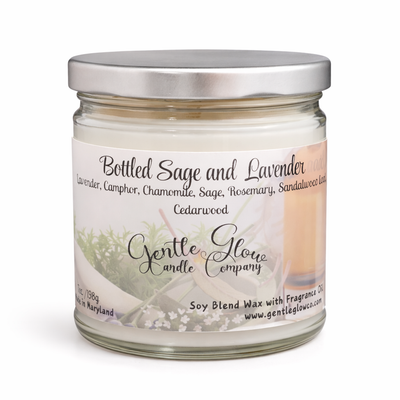 Single Wick Candle Bottled Sage and Lavender